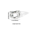 Titanium Steel Ring Leaves Love Hollow Design Geometric Electroplated Unisex