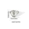 Titanium Steel Ring Leaves Love Hollow Design Geometric Electroplated Unisex