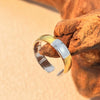 Titanium Steel Ring Natural Style Heart Shape Electroplated