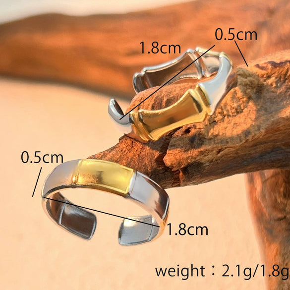 Titanium Steel Ring Natural Style Heart Shape Electroplated