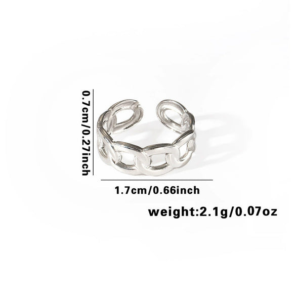 Titanium Steel Ring Open Type Unisex Electroplated With Heart Shape Flower Leaves Letters Numbers Text Design