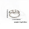 Titanium Steel Ring Open Type Unisex Electroplated With Heart Shape Flower Leaves Letters Numbers Text Design