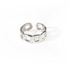 Titanium Steel Ring Open Type Unisex Electroplated With Heart Shape Flower Leaves Letters Numbers Text Design