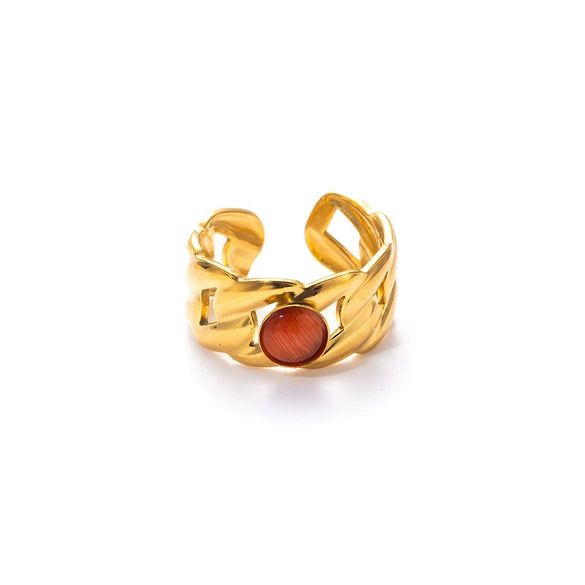 Titanium Steel Ring Plated With Gold Geometric U Shape Women's Style
