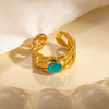 Titanium Steel Ring Plated With Gold Geometric U Shape Women's Style