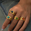 Titanium Steel Ring Plated With Gold Geometric U Shape Women's Style