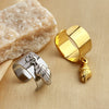 Titanium Steel Ring Plated With 18K Gold Heart Pendant Natural Style Jewelry