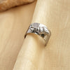 Titanium Steel Ring Plated With 18K Gold Heart Pendant Natural Style Jewelry