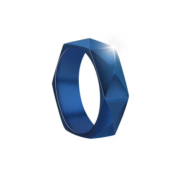 Titanium Steel Ring Rhombus Geometric Style Electroplated Unisex