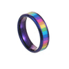 Titanium Steel Ring Unisex Colorful Rainbow With Letters Numbers Text Electroplated