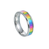 Titanium Steel Ring Unisex Colorful Rainbow With Letters Numbers Text Electroplated