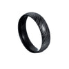 Titanium Steel Ring With Geometric Damascus Steel Pattern And Electroplating For Unisex
