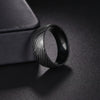 Titanium Steel Ring With Geometric Damascus Steel Pattern And Electroplating For Unisex