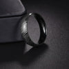 Titanium Steel Ring With Geometric Damascus Steel Pattern And Electroplating For Unisex