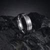 Titanium Steel Ring With Letters Numbers Text Pattern Electroplated Nonfading Step Sand Surface Matte Unisex