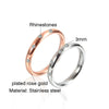 Titanium Steel Rose Gold Plated Arc Half Ring With Star Pattern For Women