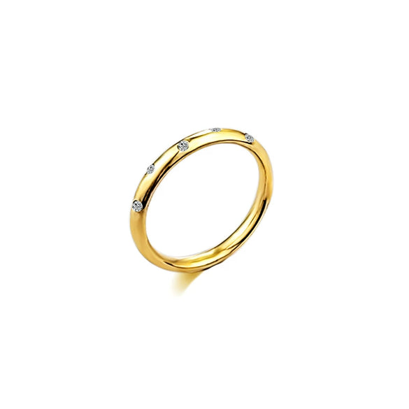 Titanium Steel Rose Gold Plated Arc Half Ring With Star Pattern For Women