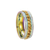 Titanium Steel Rotatable Chain Double Row Diamond U Shape Women's And Unisex Fashion Ring With Electroplating Treatment