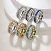 Titanium Steel Rotatable Chain Double Row Diamond U Shape Women's And Unisex Fashion Ring With Electroplating Treatment