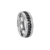 Titanium Steel Rotatable Chain Double Row Diamond U Shape Women's And Unisex Fashion Ring With Electroplating Treatment