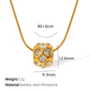 316L Stainless Steel Rotatable Diamondencrusted Pendant Earrings And Necklace Set Electroplated Minimalist Geometric Style