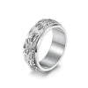 Titanium Steel Rotatable Polished Geometric Dragon Ring Gold Plated Spinner Ring For Men And Women