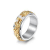 Titanium Steel Rotatable Polished Geometric Dragon Ring Gold Plated Spinner Ring For Men And Women