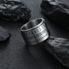 Titanium Steel Rotatable Ring With Arabic Digital Pattern Polishing Drip Treatment For Men And Unisex