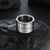 Titanium Steel Rotatable Ring With Arabic Digital Pattern Polishing Drip Treatment For Men And Unisex