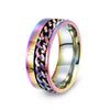 Titanium Steel Rotatable Ring With Letters Numbers Text Electroplating Unisex Hand Jewelry