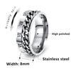 Titanium Steel Rotatable Ring With Letters Numbers Text Electroplating Unisex Hand Jewelry
