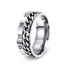 Titanium Steel Rotatable Ring With Letters Numbers Text Electroplating Unisex Hand Jewelry