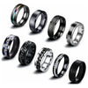 Titanium Steel Rotating Decompression Chain Ring Jewelry With Geometric Design