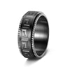 Titanium Steel Rotating Ring Jewelry With Geometric Pattern And Electroplating