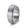 Titanium Steel Rotating Ring Jewelry With Geometric Pattern And Electroplating