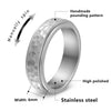 Titanium Steel Rotating Ring Manual Hammering Geometric Rotary Hammer Pattern Electroplating Decompression Ring