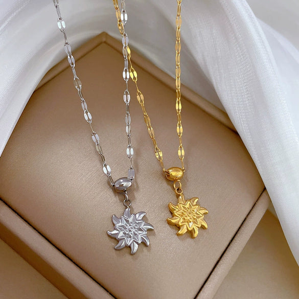 Titanium Steel Rotating Windmill Geometric Fashion Unisex Electroplated Necklace