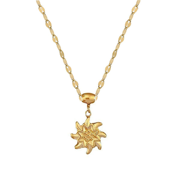 Titanium Steel Rotating Windmill Geometric Fashion Unisex Electroplated Necklace