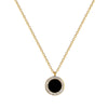 Titanium Steel Round Agate Geometric Style Electroplated Necklace For Female