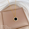 Titanium Steel Round Agate Geometric Style Electroplated Necklace For Female