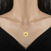 Titanium Steel Round Bead Sixpetal Flower Normcore Style Furnace Real Gold Electroplated Unisex Necklace