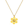 Titanium Steel Round Bead Sixpetal Flower Normcore Style Furnace Real Gold Electroplated Unisex Necklace