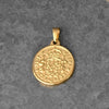 Titanium Steel Round Coin Pendant Necklace With Wheat Ear Pattern And Portrait Design Electroplated Gold Color Geometric Jewelry