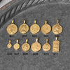 Titanium Steel Round Coin Pendant Necklace With Wheat Ear Pattern And Portrait Design Electroplated Gold Color Geometric Jewelry