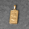Titanium Steel Round Coin Pendant Necklace With Wheat Ear Pattern And Portrait Design Electroplated Gold Color Geometric Jewelry