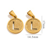 Titanium Steel Round Letter Pendant Jewelry With Sand Pressure And Electroplating Design