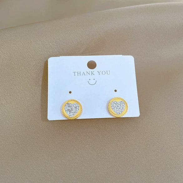 Titanium Steel Round Love Minimalist Geometric Electroplated Unisex Earrings