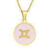 316L Stainless Steel Round Shell Constellation Necklace For Women With Vacuum Plating