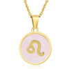 316L Stainless Steel Round Shell Constellation Necklace For Women With Vacuum Plating