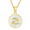 316L Stainless Steel Round Shell Constellation Necklace For Women With Vacuum Plating